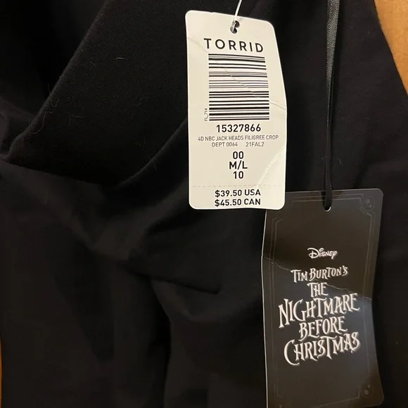 TORRID CROP LEGGING - DISNEY THE NIGHTMARE BEFORE CHRISTMAS FILIGREE - Picture 5 of 7